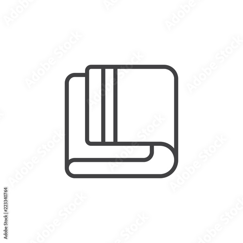 Folded towel outline icon. linear style sign for mobile concept and web design. Bath towels line vector icon. Symbol, logo illustration. Pixel perfect vector graphics