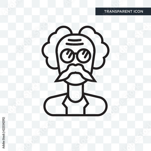 Einstein vector icon isolated on transparent background, Einstein logo design