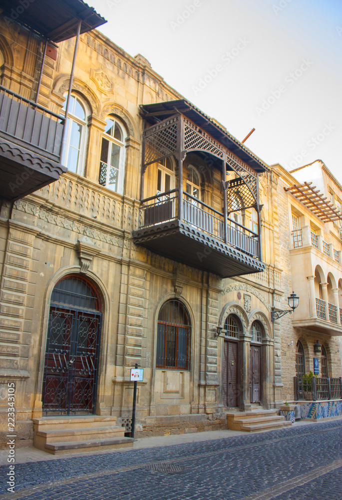  The ancient street of Old Town (Icheri Sheher) in Baku, Azerbaijan
