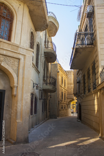 Baku - June 6, 2017. Narrow street of Icheri Sheher - Old Town in Baku, Azerbaijan © Lindasky76