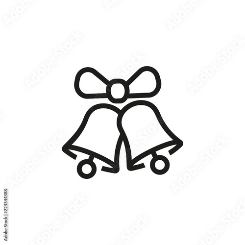 Jingle bells line icon. Christmas, New Year, decoration. Holiday concept. Vector illustration can be used for topics like celebration, party, tradition