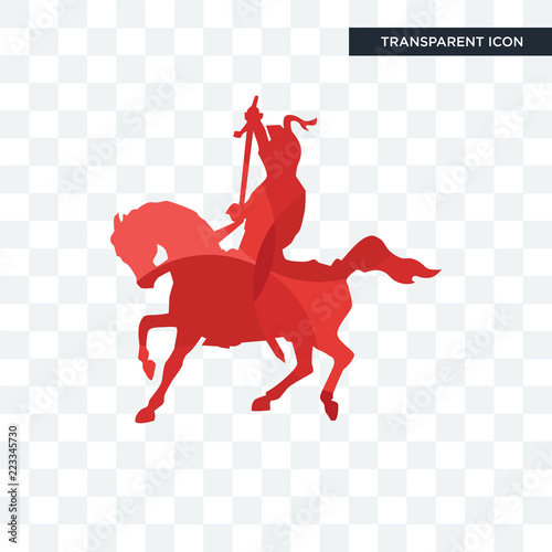 knight on horseback vector icon isolated on transparent background, knight on horseback logo design