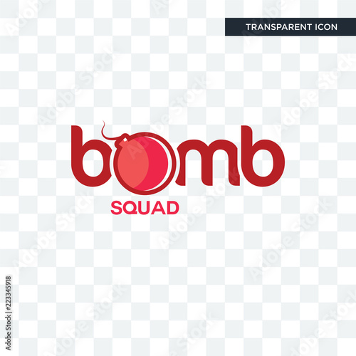 bomb squad vector icon isolated on transparent background, bomb squad logo design