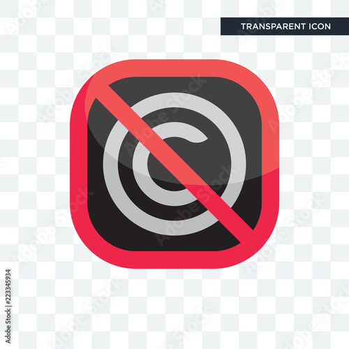 no copyright vector icon isolated on transparent background, no copyright logo design