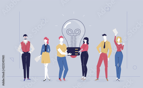 Bright idea - flat design style colorful illustration