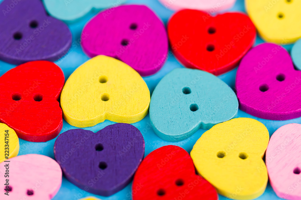 Multicolored buttons in the shape of heart Multicolored buttons in the shape of heart