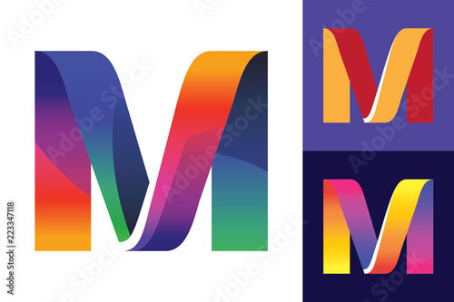 Letter M Initial vector Logo design on different backgrounds.