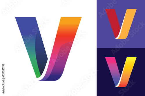 Letter V Initial vector Logo design on different backgrounds.