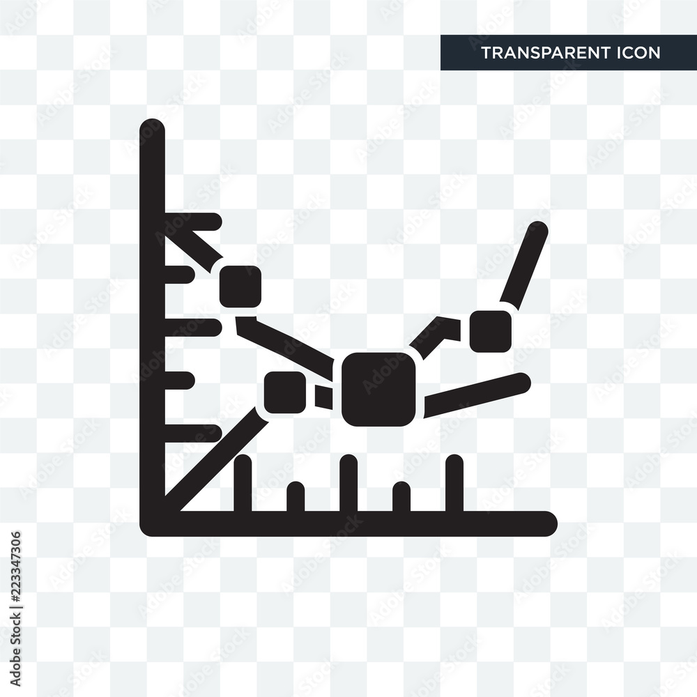 Line graph vector icon isolated on transparent background, Line graph