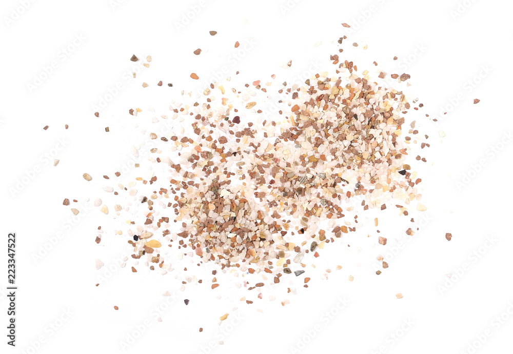 Bird minerals pile isolated on white background, top view Bird minerals pile isolated on white background, top view