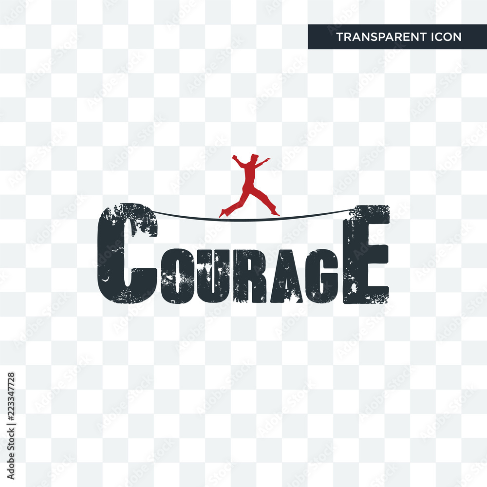 courage vector icon isolated on transparent background, courage logo