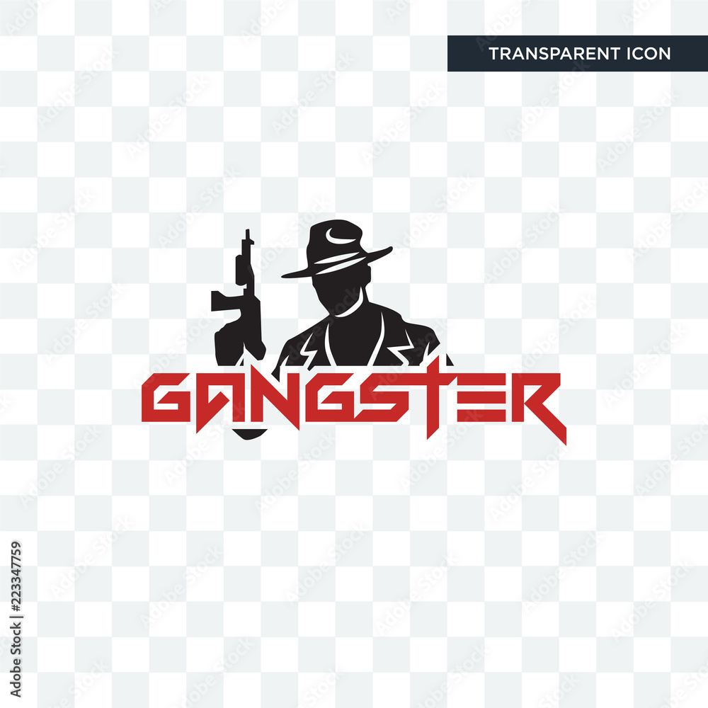 gangster vector icon isolated on transparent background, gangster logo ...