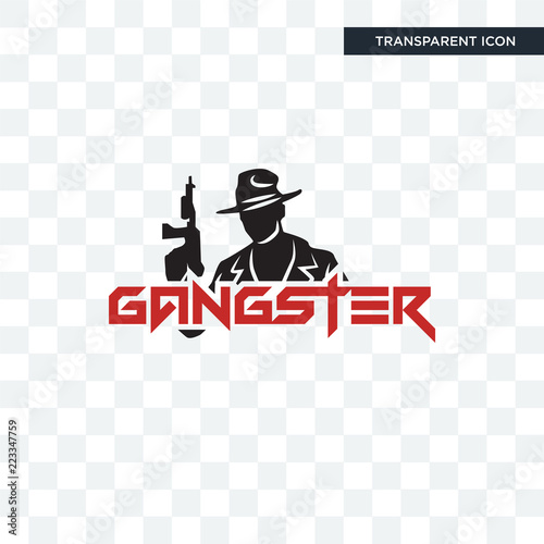 gangster vector icon isolated on transparent background, gangster logo design