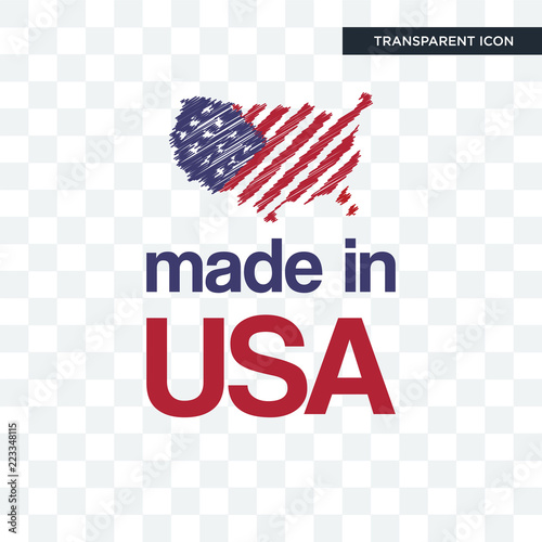 made in usa vector icon isolated on transparent background, made in usa logo design