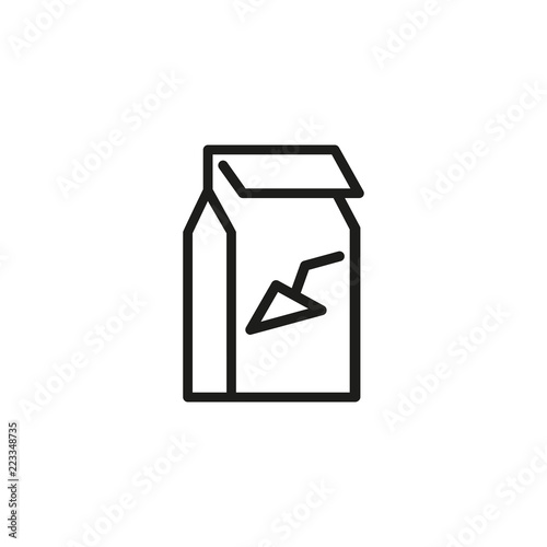 Package with wall putty line icon. Renovation, plastering service, contractor. Construction concept. Vector illustration can be used for topics like building, architecture, service