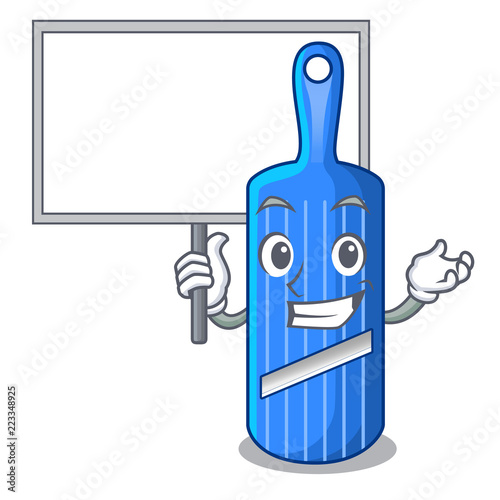 Bring board cut food on mandolin slicer cartoon