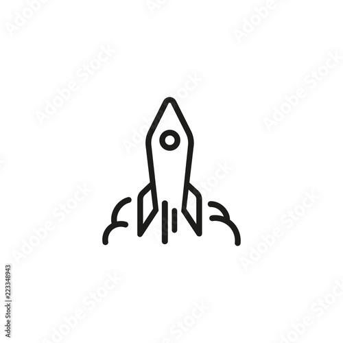 Rocket launch line icon. Product launch, starting new business, space exploration. Startup concept. Vector illustration can be used for topics like business, science, transportation