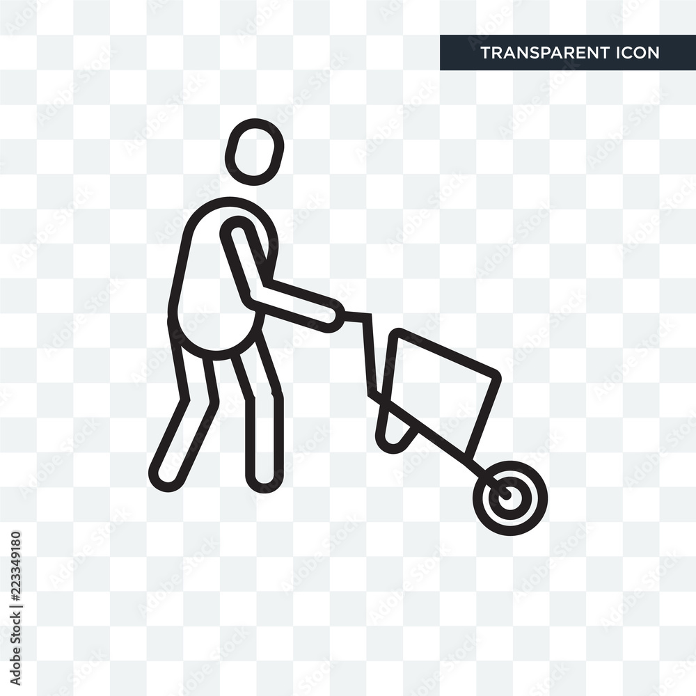 Wheelbarrow vector icon isolated on transparent background, Wheelbarrow logo design Wheelbarrow vector icon isolated on transparent background, Wheelbarrow logo design