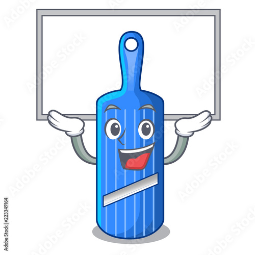 Up board cut food on mandolin slicer cartoon