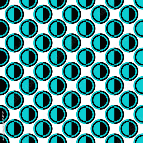 Seamless geometric circle pattern design background - colored vector illustration