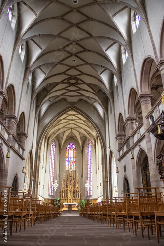 Molsheim. Intérieur de l'église des jésuites Saint-Georges, Bas-Rhin, Alsace. Grand Est