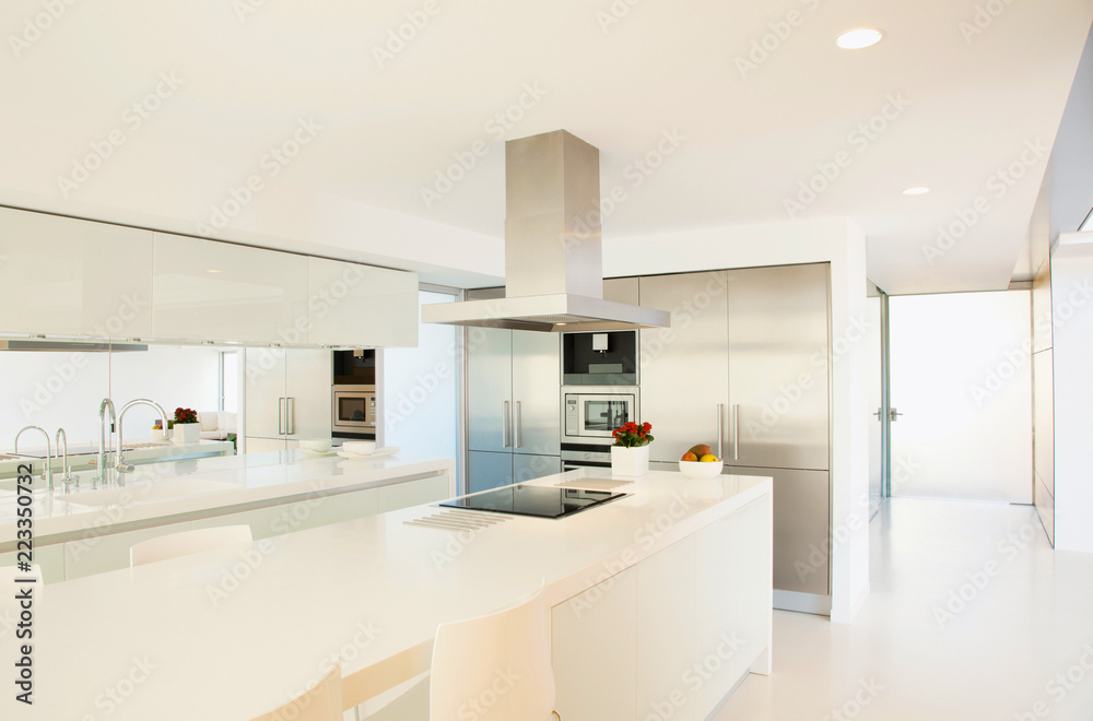 Modern kitchen clean interior design