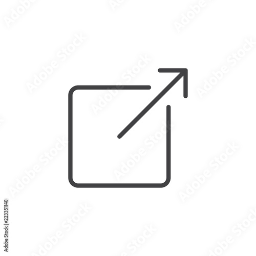 Share outline icon. linear style sign for mobile concept and web design. External Link simple line vector icon. Symbol, logo illustration. Pixel perfect vector graphics