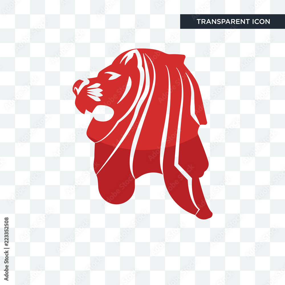 singapore lion vector icon isolated on transparent background