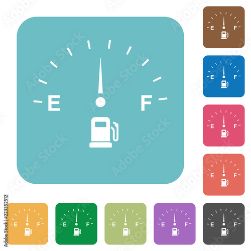 Fuel indicator rounded square flat icons photo