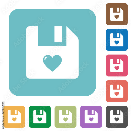 Favorite file rounded square flat icons