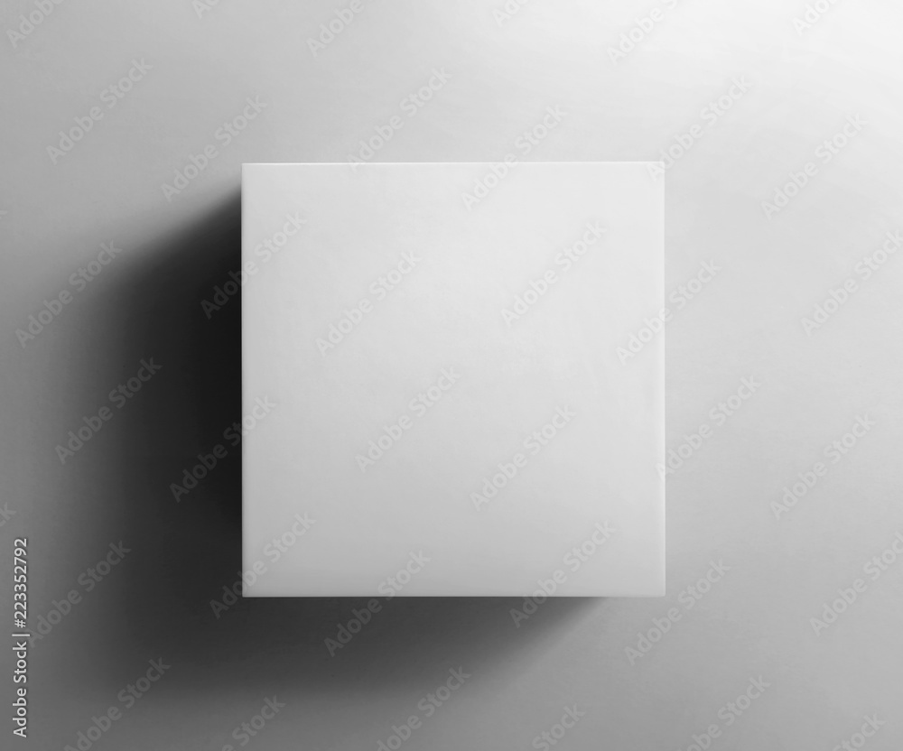 Blank white box top view with shadow Stock Photo | Adobe Stock