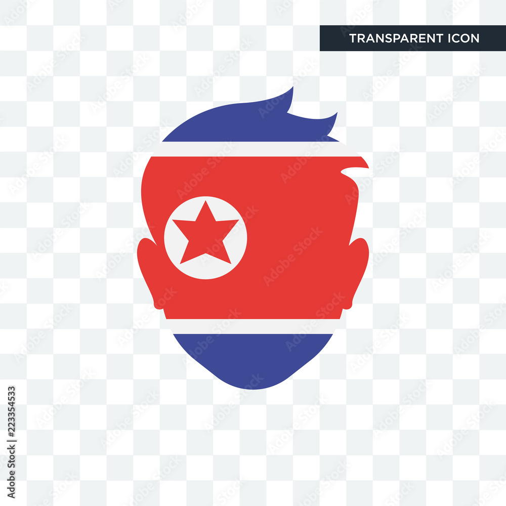 Obraz premium North korea vector icon isolated on transparent background, North korea logo design