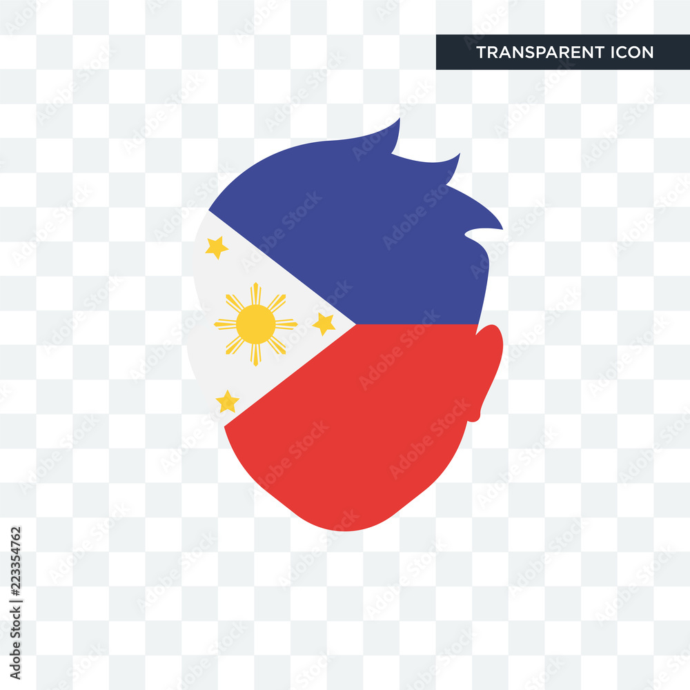 Philippines vector icon isolated on transparent background, Philippines