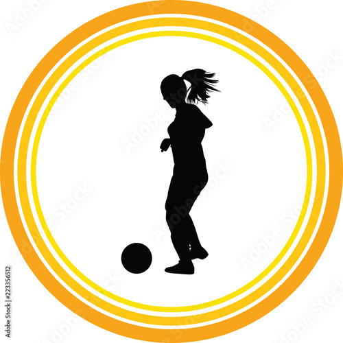 soccer women silhouette. girl play soccer
