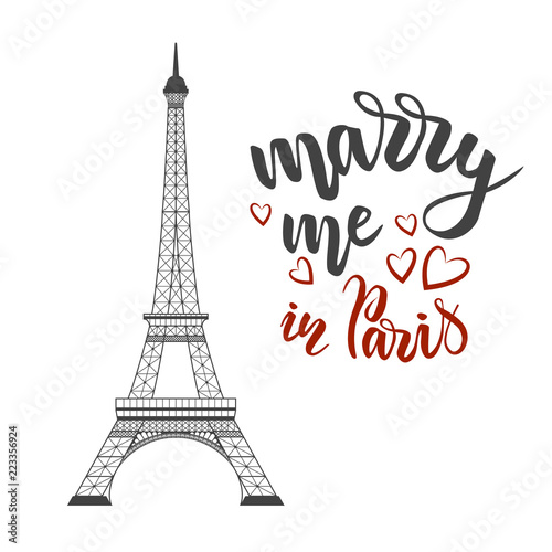 lettering marry me in Paris