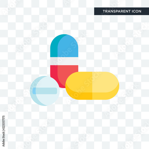 Pills vector icon isolated on transparent background, Pills logo design