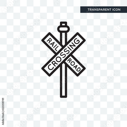 Rail road crossing cross vector icon isolated on transparent background, Rail road crossing cross logo design