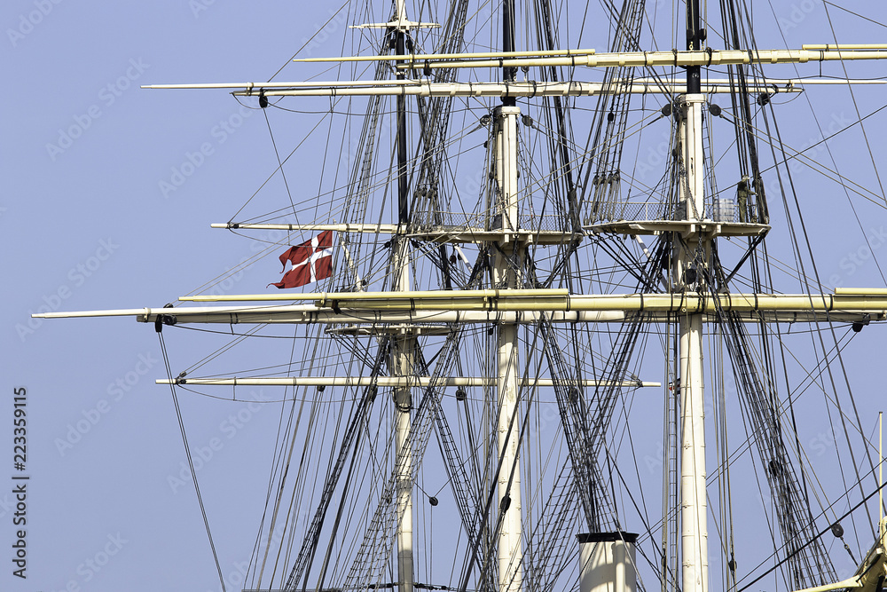Jylland one of the worlds largest wooden warships with the Danish Flag Jylland one of the worlds largest wooden warships with the Danish Flag