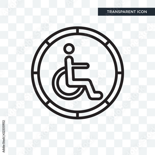 Handicapped vector icon isolated on transparent background, Handicapped logo design