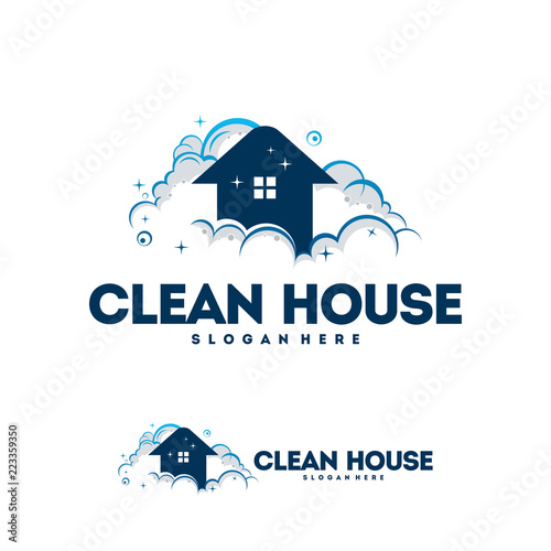 Clean House logo designs concept, Cleaning Service logo symbol