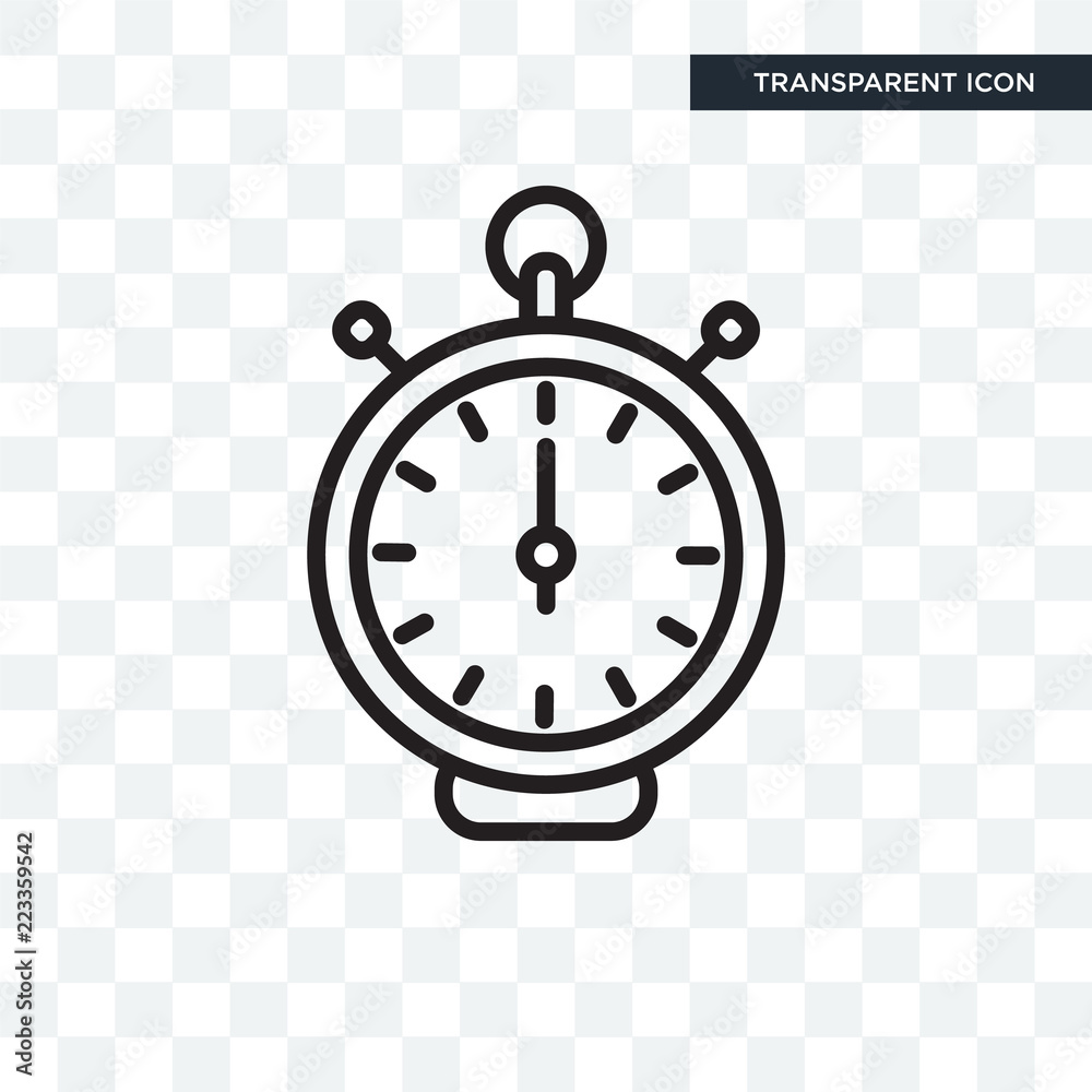 Stopwatch vector icon isolated on transparent background, Stopwatch ...