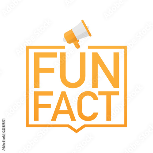 Hand holding megaphone - Fun fact. Vector illustration.