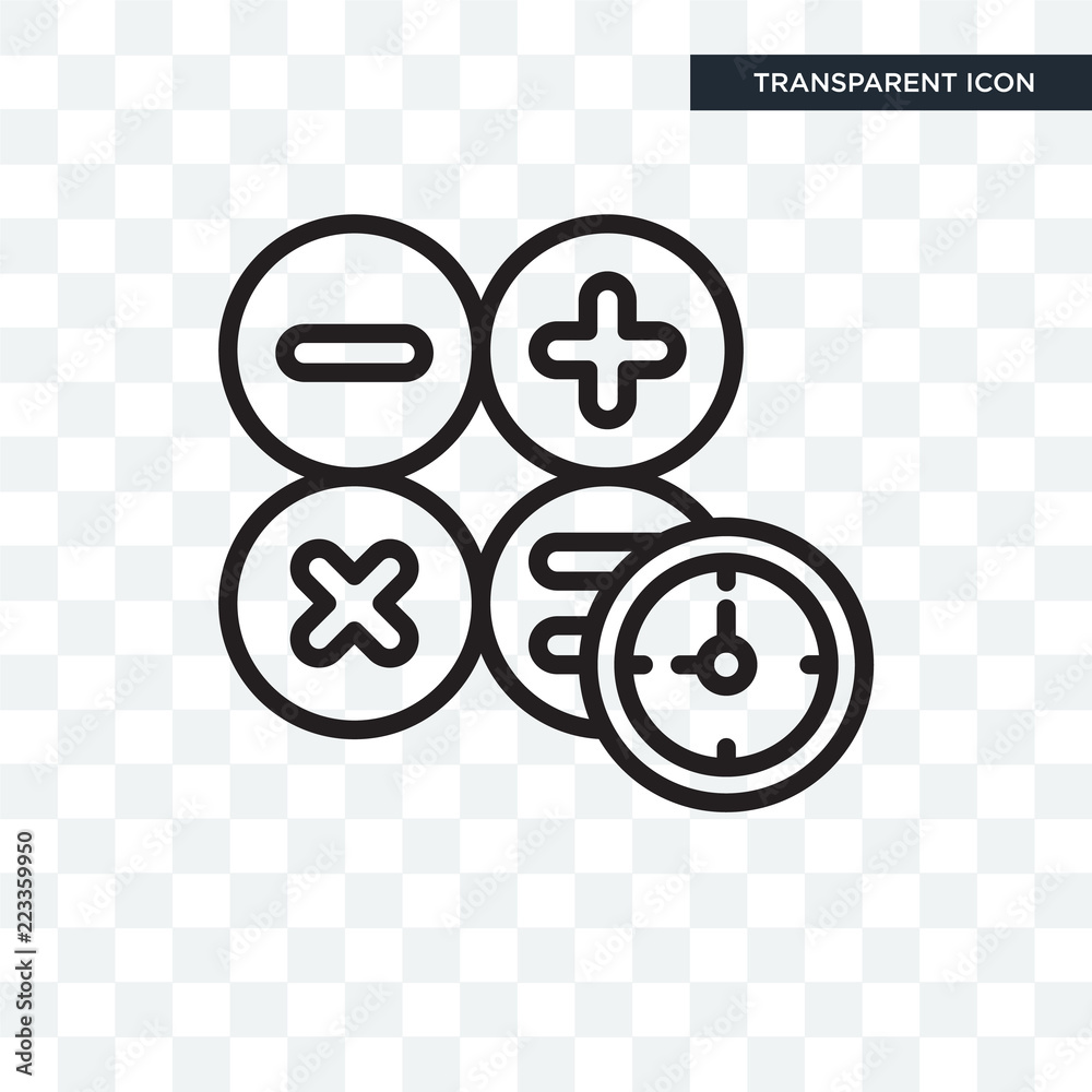 Obraz premium Calculator vector icon isolated on transparent background, Calculator logo design
