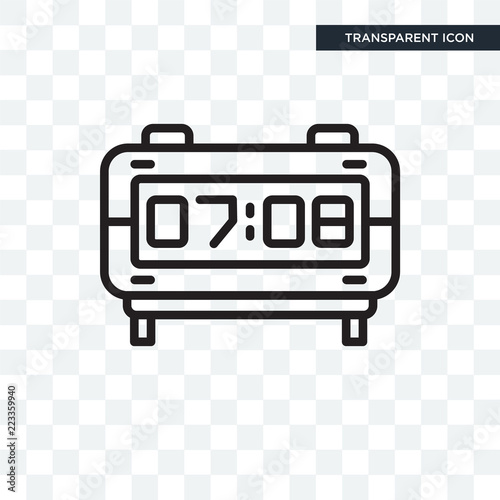 Digital clock vector icon isolated on transparent background, Digital clock logo design