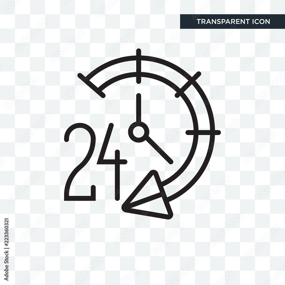 24 hours vector icon isolated on transparent background, 24 hours logo design 24 hours vector icon isolated on transparent background, 24 hours logo design