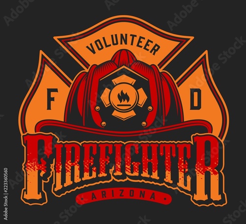 Colorful firefighter logotype