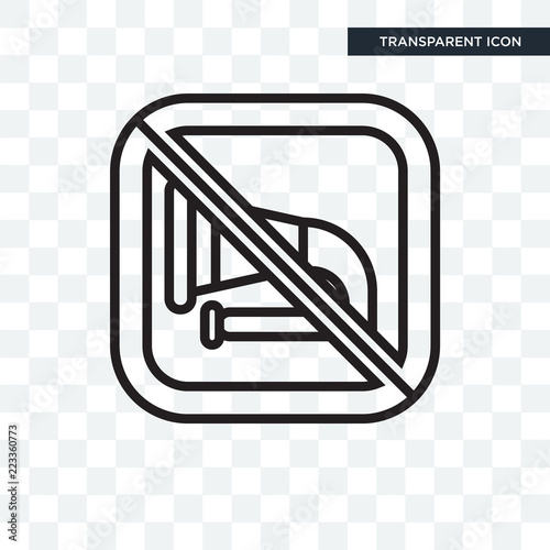 No music vector icon isolated on transparent background, No music logo design