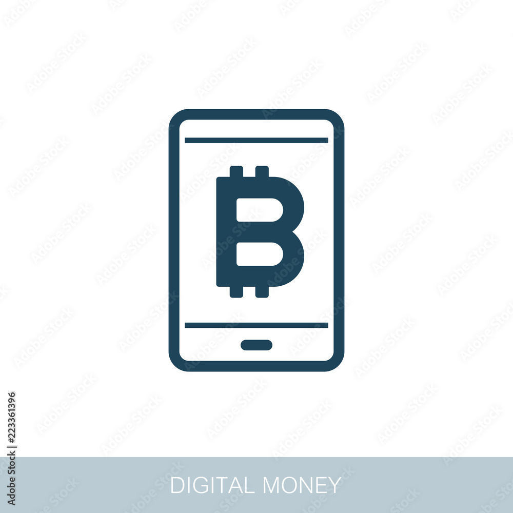 Mobile bitcoin business app icon Mobile bitcoin business app icon