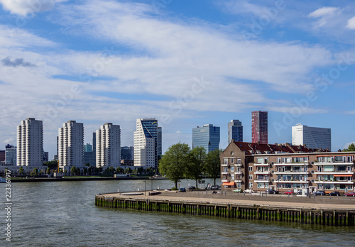 View over the Noordereiland towards City Center  Rotterdam  South Holland  The Netherlands
