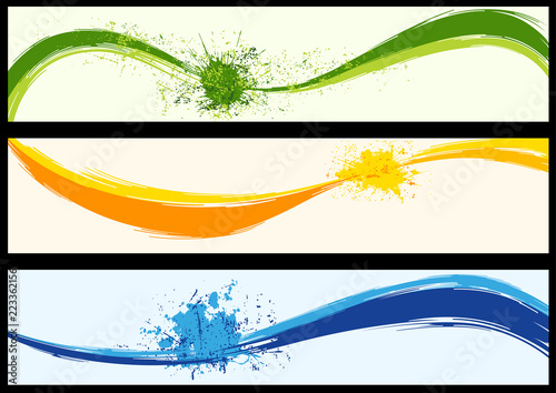 Set of Wavy Abstract Backgr...